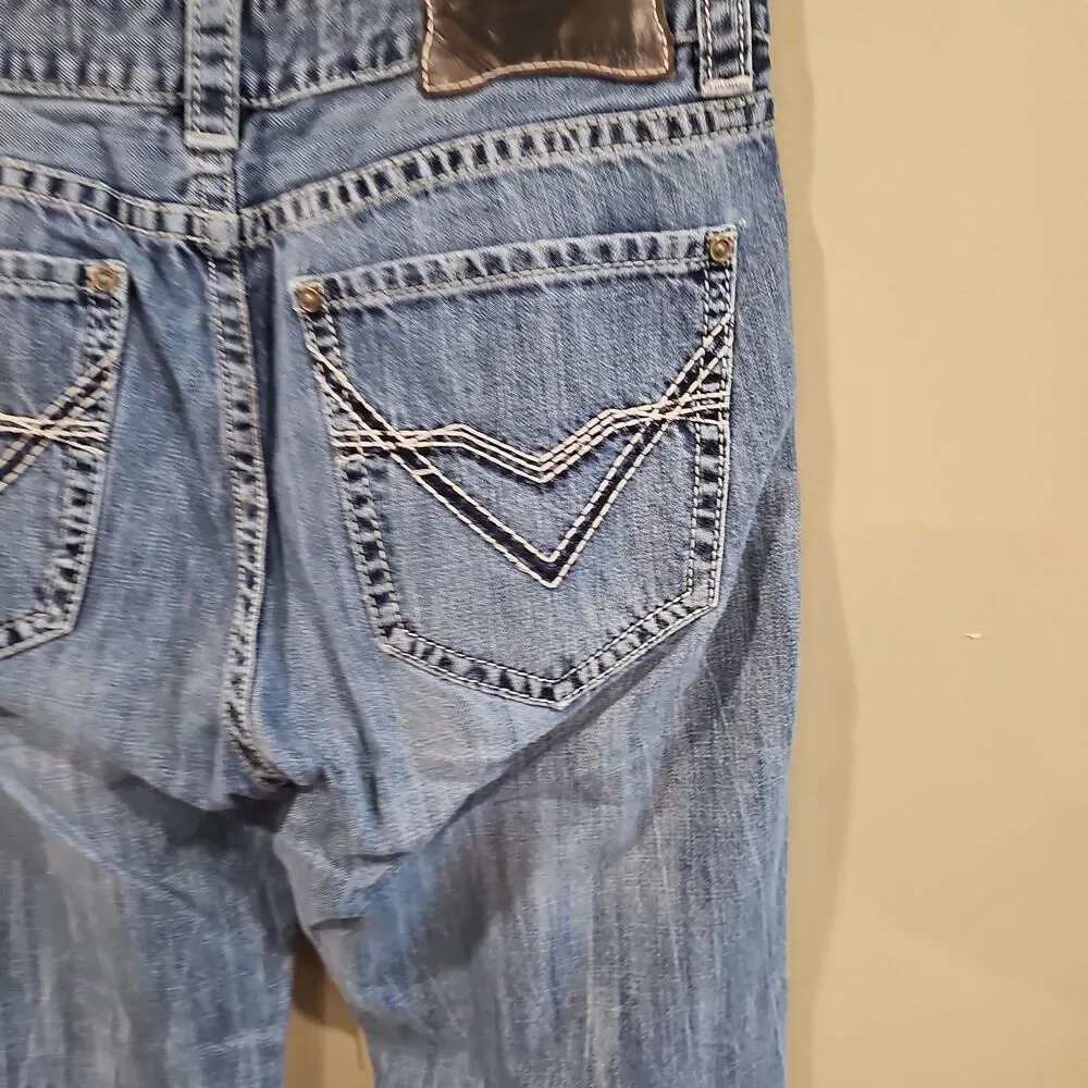 Rock And Roll Cowboy Jeans Men 36x34 Blue Denim Double Barrel Straight Relaxed